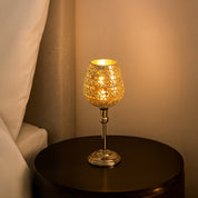 VON CASA Goblet T-Light Holder (Small) – Silver Mosaic Glow