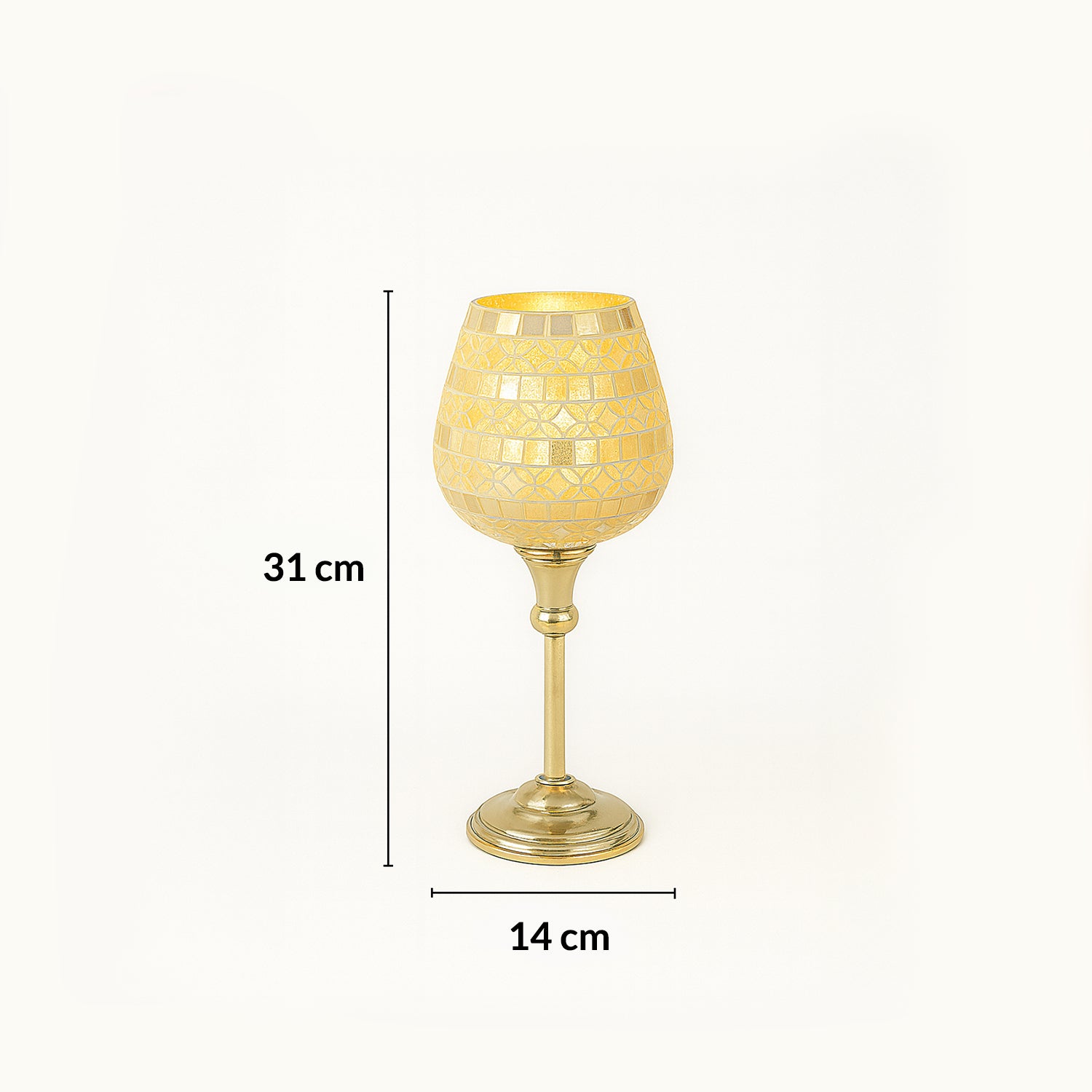 VON CASA Goblet T-Light Holder (Small) – Silver Mosaic Glow