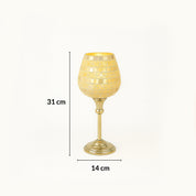 VON CASA Goblet T-Light Holder (Small) – Silver Mosaic Glow