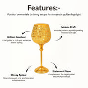 VON CASA Goblet T-Light Holder (Big) – Golden Mosaic Grandeur