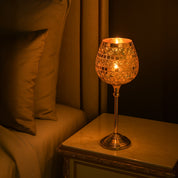 VON CASA Goblet T-Light Holder (Big) – Golden Mosaic Grandeur