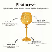 VON CASA Goblet T-Light Holder (Small) – Golden Mosaic Charm