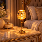 VON CASA Goblet T-Light Holder (Small) – Golden Mosaic Charm