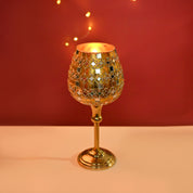 VON CASA Goblet T-Light Holder (Small) – Golden Mosaic Charm