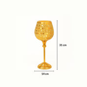 VON CASA Goblet T-Light Holder (Small) – Golden Mosaic Charm