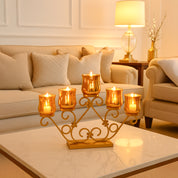 VON CASA 5 Votive T-Light Holder – Golden Vintage Mercury Glass