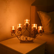 VON CASA 5 Votive T-Light Holder – Golden Vintage Mercury Glass