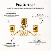 VON CASA 3 Votive T-Light Holder – Golden Mercury Glass Elegance