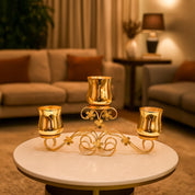 VON CASA 3 Votive T-Light Holder – Golden Mercury Glass Elegance
