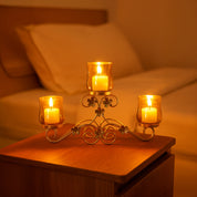 VON CASA 3 Votive T-Light Holder – Golden Mercury Glass Elegance
