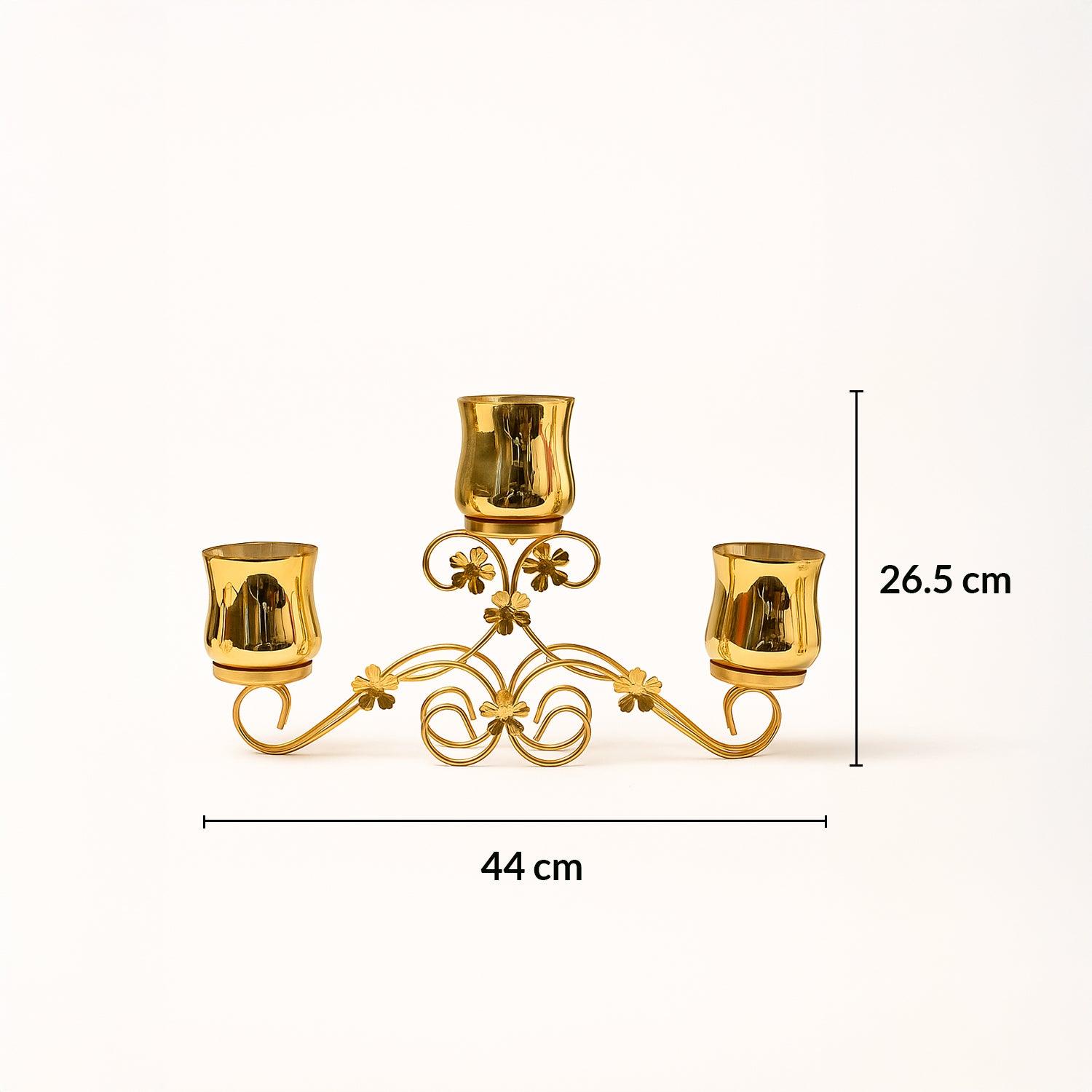 VON CASA 3 Votive T-Light Holder – Golden Mercury Glass Elegance