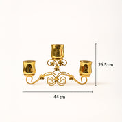 VON CASA 3 Votive T-Light Holder – Golden Mercury Glass Elegance
