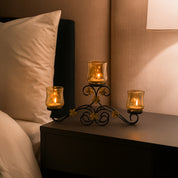 VON CASA 3 Votive T-Light Holder – Black Shine Luster Glass Brilliance