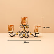 VON CASA 3 Votive T-Light Holder – Black Shine Luster Glass Brilliance