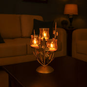 VON CASA 3 Votive T-Light Holder – Golden Luster Glass
