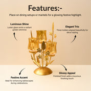 VON CASA 3 Votive T-Light Holder – Golden Luster Glass