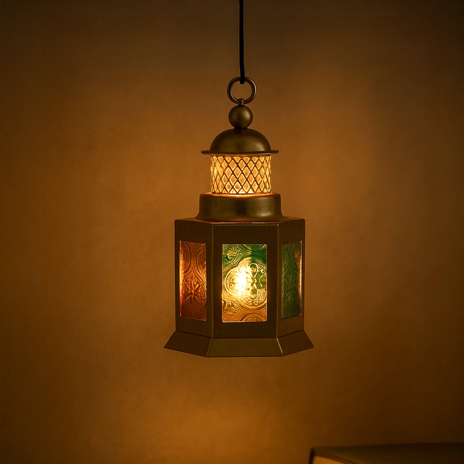 VON CASA Lantern Set of 4 – Multicolor Moroccan Domed Design