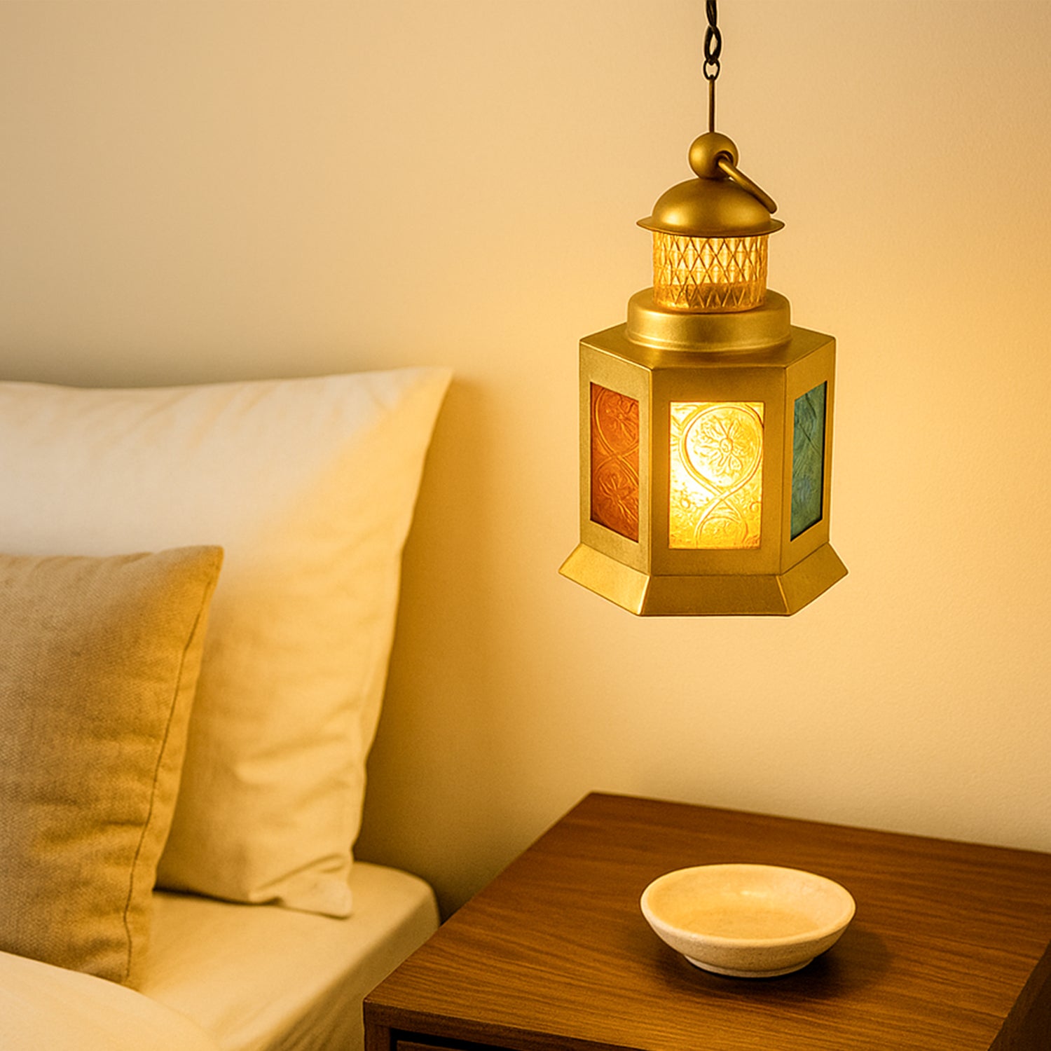 VON CASA Lantern Set of 4 – Multicolor Moroccan Domed Design