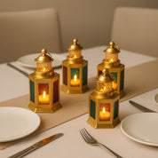 VON CASA Lantern Set of 4 – Multicolor Moroccan Domed Design