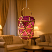 VON CASA T-Light Holder – Fuchsia & Turquoise Truncated Design