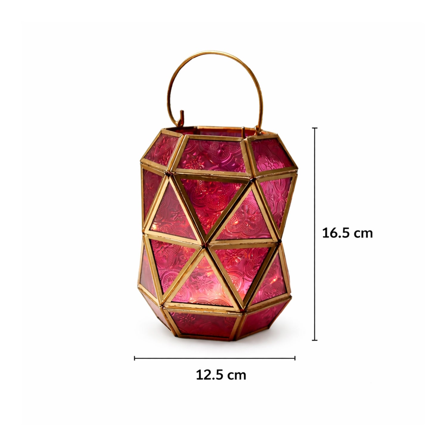 VON CASA T-Light Holder – Fuchsia & Turquoise Truncated Design
