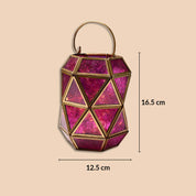 VON CASA T-Light Holder – Fuchsia & Turquoise Truncated Design