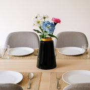 VON CASA Black with Golden Ring Vase