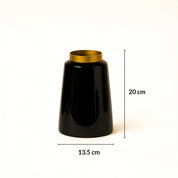 VON CASA Black with Golden Ring Vase