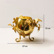 VON CASA Single T-Light Holder – Golden Sphere with Mercury Glass