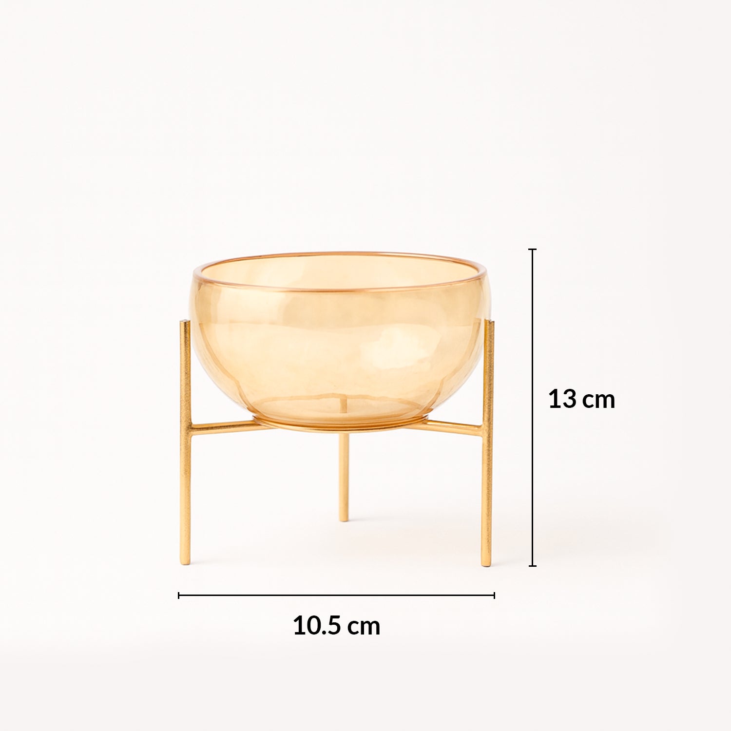 VON CASA Decorative Bowl with Stand – Golden Lustre Finish