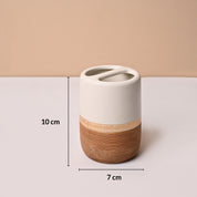 Bathroom Accessory Set (Golden & White, Ceramic – 4 Pc)