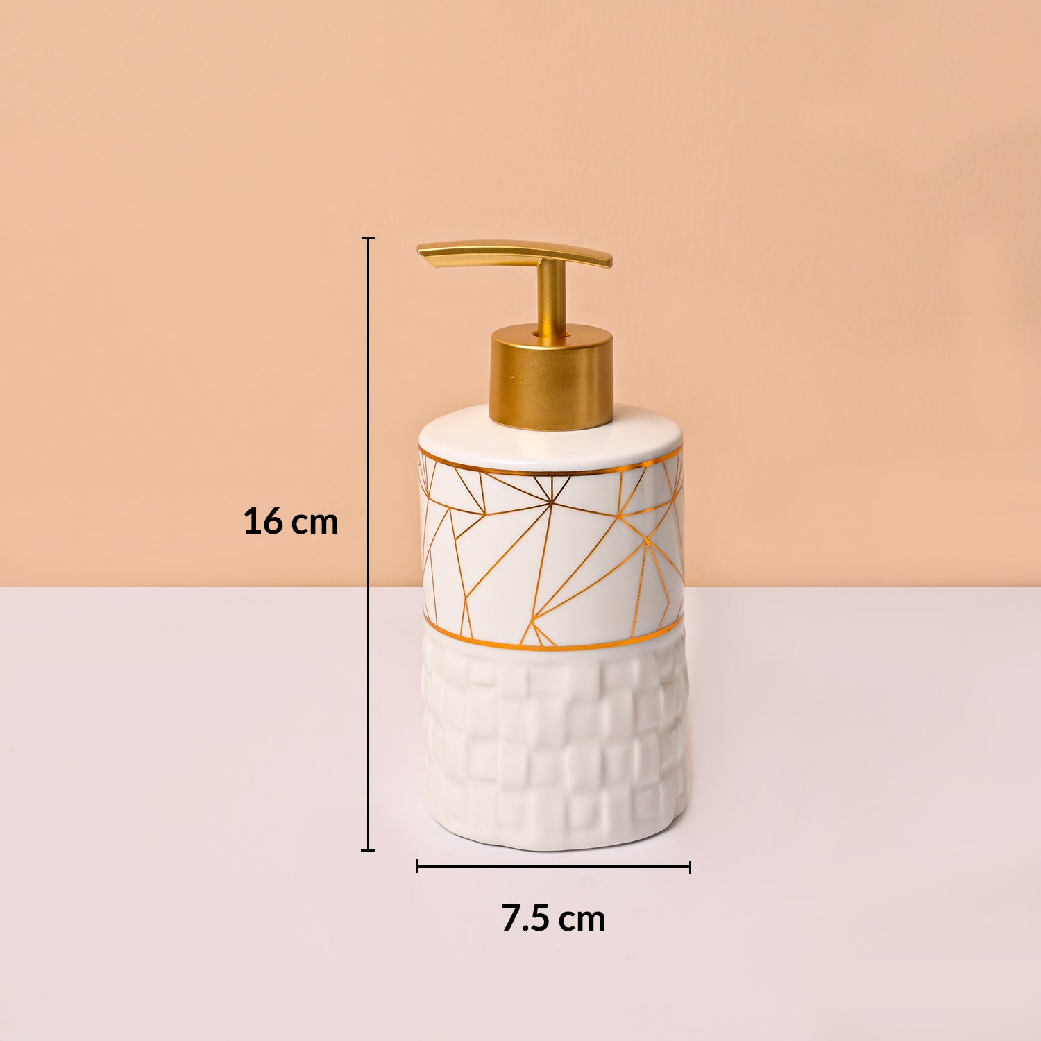 Bathroom Accessory Set (White with Brown, Ceramic – 4 Pc)