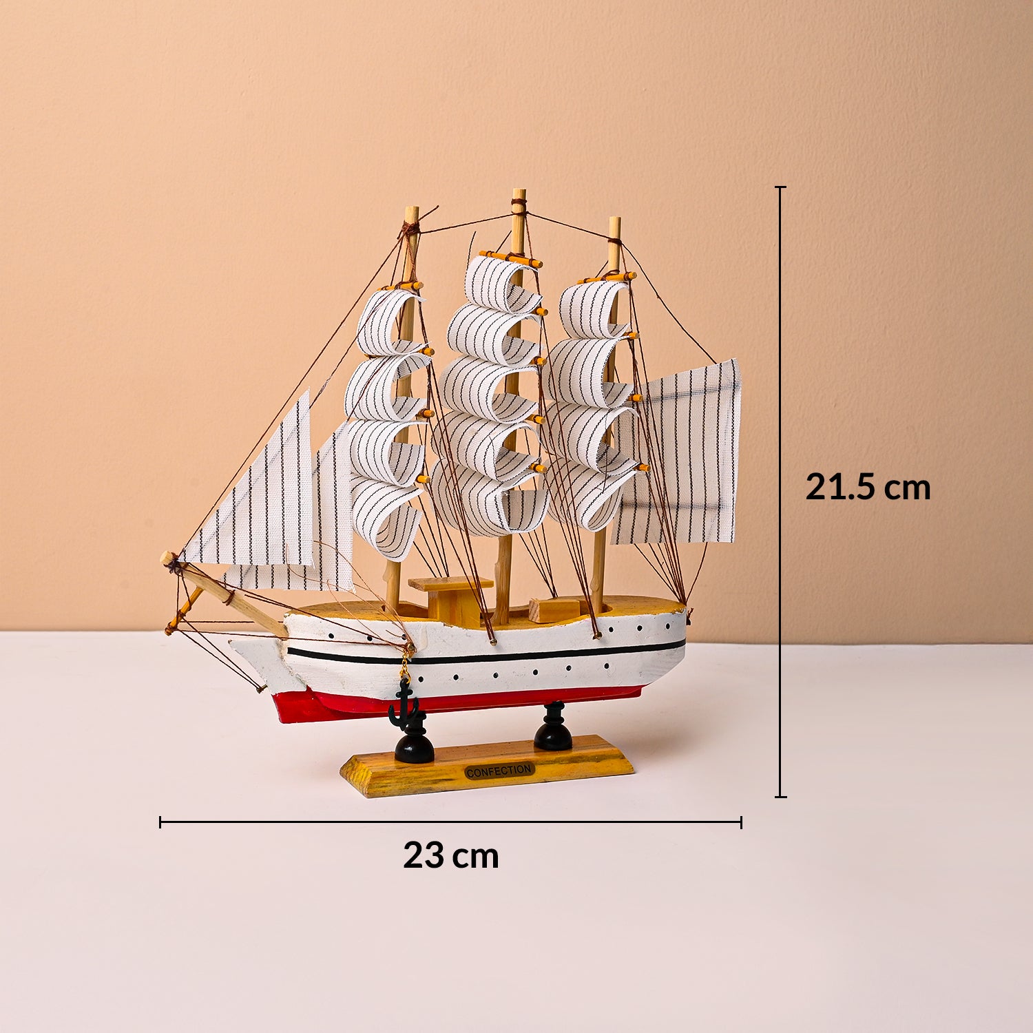 Decorative Boat (Wooden, Red & White – Nautical Design)