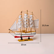 Decorative Boat (Wooden, Red & White – Nautical Design)