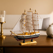 Decorative Wooden Boat – Multi-Colour