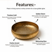 VON CASA Golden Brass Antique Decorative Bowl