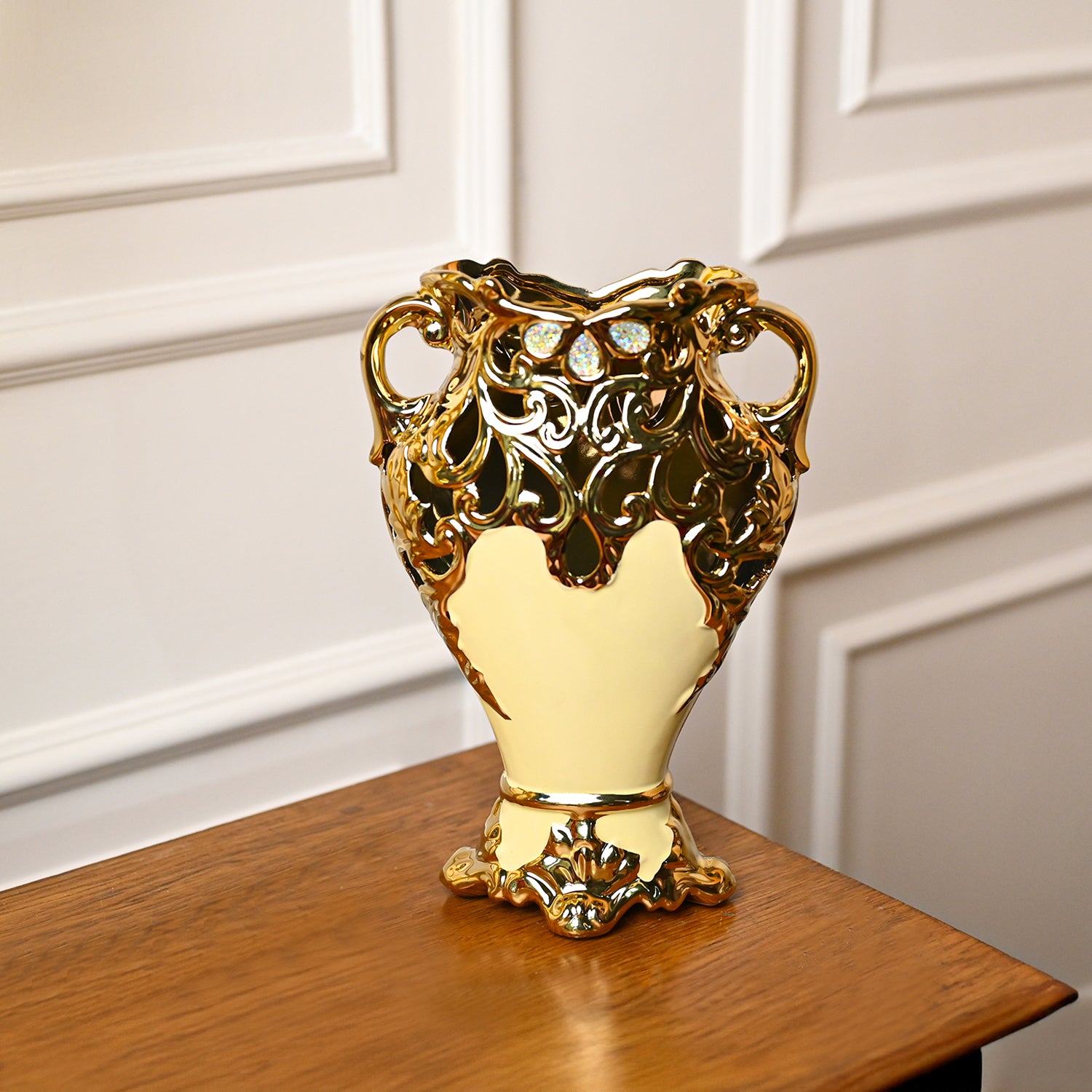 Large Rococo Ceramic Floor Vase