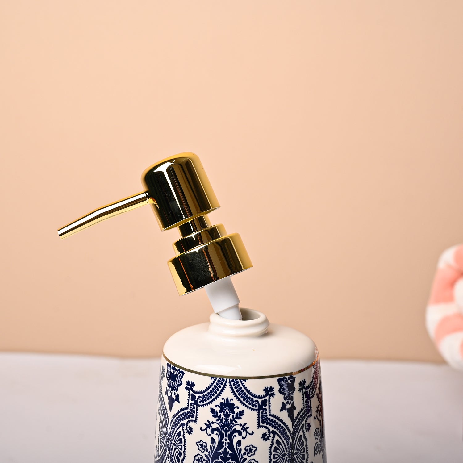 Multicolour Ornamental Damask Ceramic Soap Dispenser