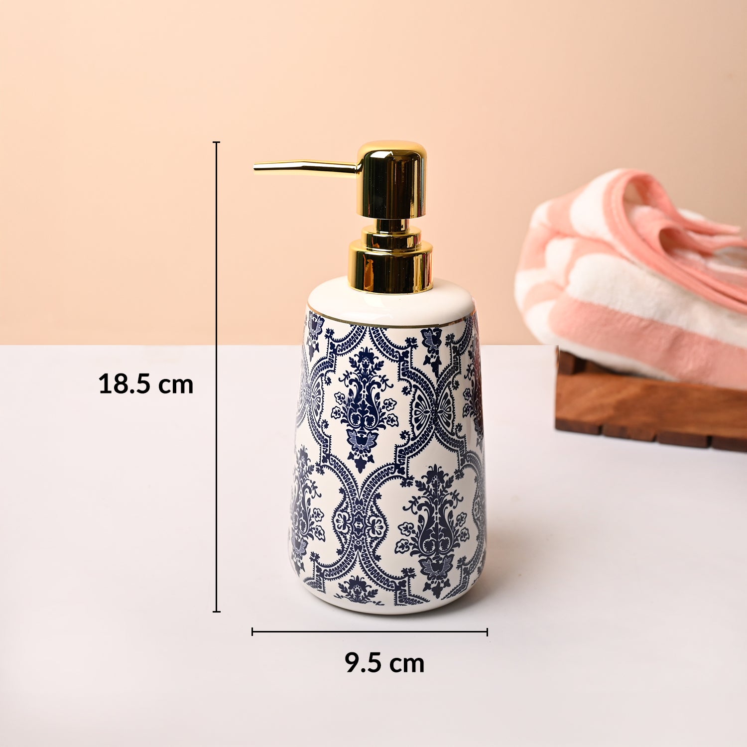 Multicolour Ornamental Damask Ceramic Soap Dispenser