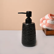 Matte Black Wavy Hammered Ceramic Soap Dispenser