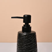 Matte Black Wavy Hammered Ceramic Soap Dispenser