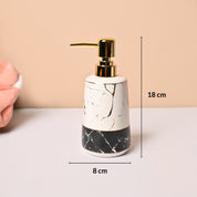 Ceramic Bathroom Set of 4 – White & Black Marble Finish