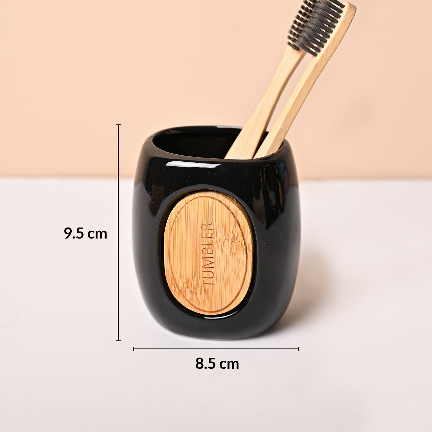 Ceramic Bathroom Set of 4 – Black Classic Glossy Finish