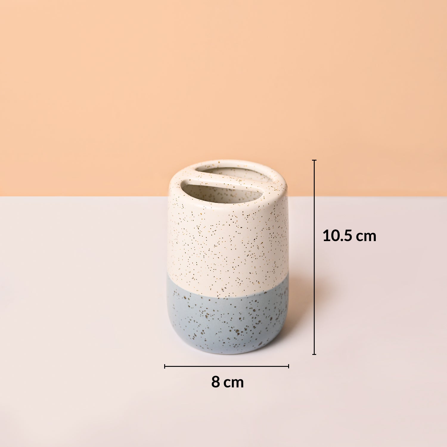 Bathroom Set (Set of 4) – White & Blue Ceramic