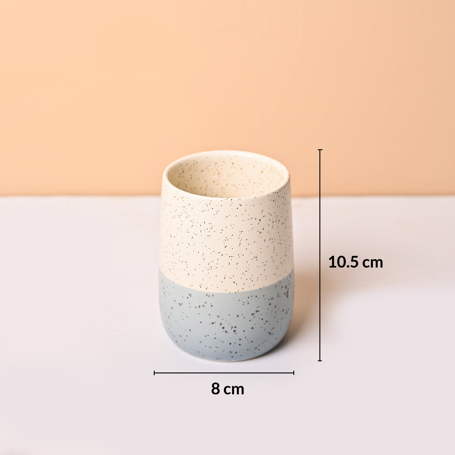 Bathroom Set (Set of 4) – White & Blue Ceramic