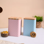 MARKET99 Pink & Blue Tin Container Set