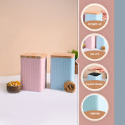 MARKET99 Pink & Blue Tin Container Set