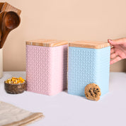 MARKET99 Pink & Blue Tin Container Set