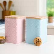 MARKET99 Pink & Blue Tin Container Set
