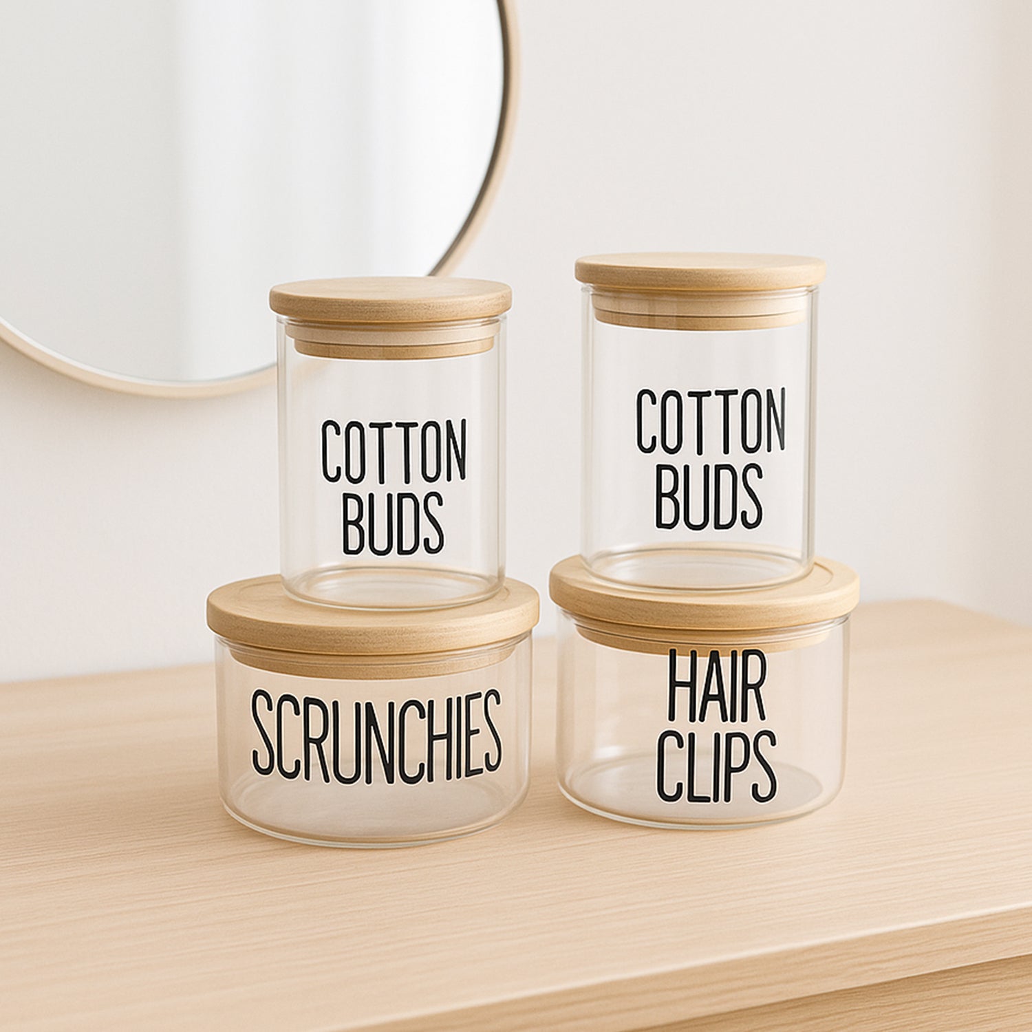Donati Bathroom Storage Jars with Lid - Set Of 4